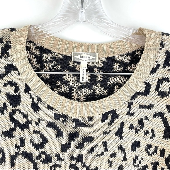 Kirra Leopard Print Knit Pullover Sweater Sz M - Picture 7 of 8